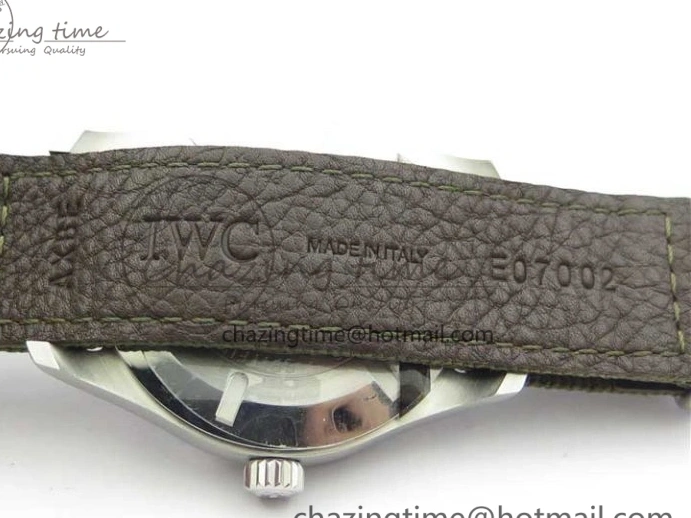 MIROTIME 0325 Fashionable Pilot IW326801 SS MK 1:1 Best Edition Black Dial on Green Nylon Strap MIYOTA 7122